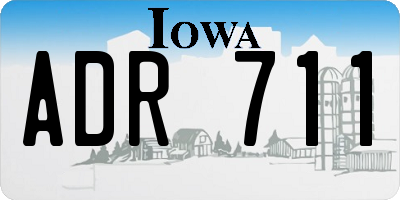 IA license plate ADR711