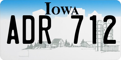 IA license plate ADR712
