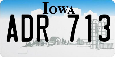 IA license plate ADR713