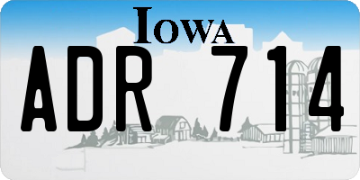 IA license plate ADR714