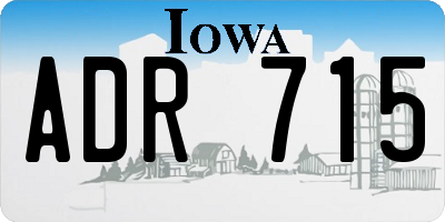 IA license plate ADR715