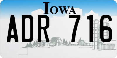 IA license plate ADR716