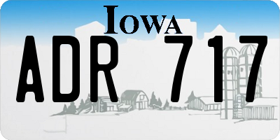 IA license plate ADR717