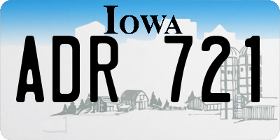 IA license plate ADR721