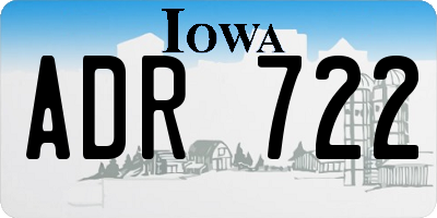 IA license plate ADR722