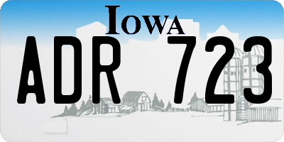 IA license plate ADR723