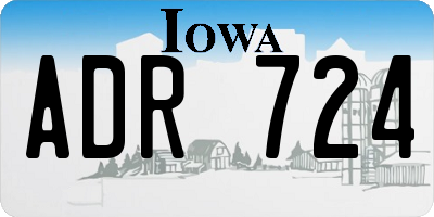 IA license plate ADR724