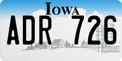 IA license plate ADR726
