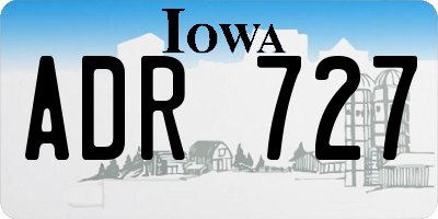 IA license plate ADR727
