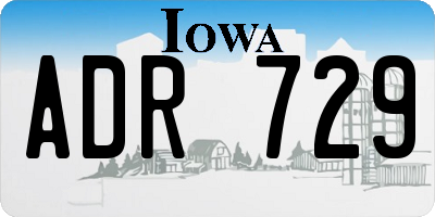 IA license plate ADR729