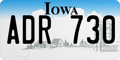 IA license plate ADR730