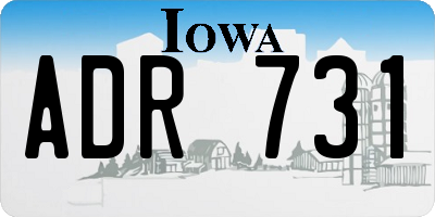 IA license plate ADR731