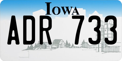 IA license plate ADR733