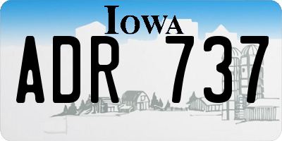 IA license plate ADR737