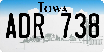 IA license plate ADR738
