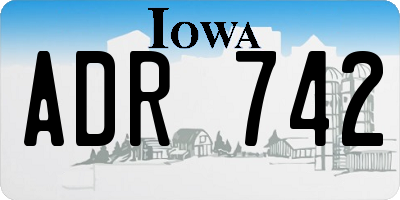 IA license plate ADR742