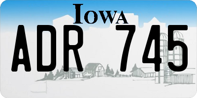 IA license plate ADR745