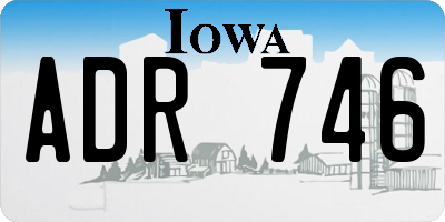 IA license plate ADR746