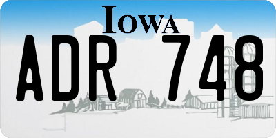 IA license plate ADR748