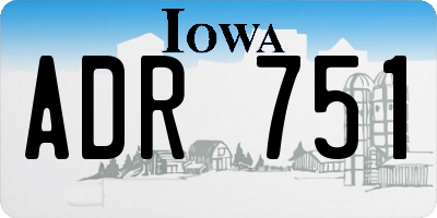 IA license plate ADR751