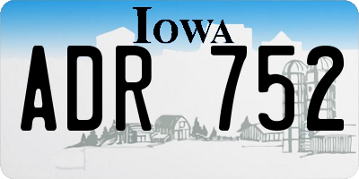 IA license plate ADR752