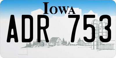 IA license plate ADR753
