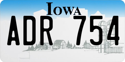 IA license plate ADR754