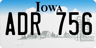 IA license plate ADR756