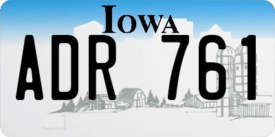 IA license plate ADR761