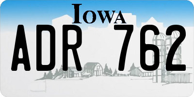 IA license plate ADR762