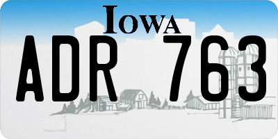 IA license plate ADR763