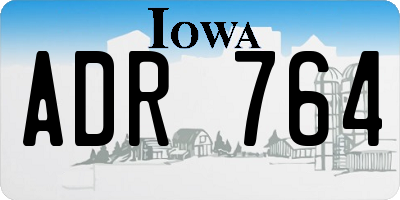 IA license plate ADR764