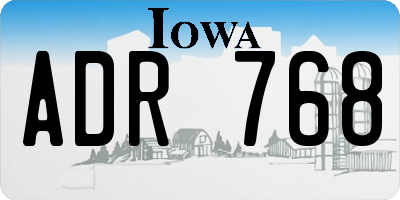 IA license plate ADR768