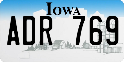 IA license plate ADR769