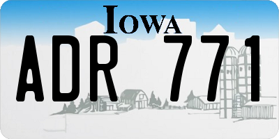 IA license plate ADR771