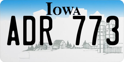 IA license plate ADR773