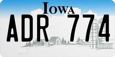 IA license plate ADR774
