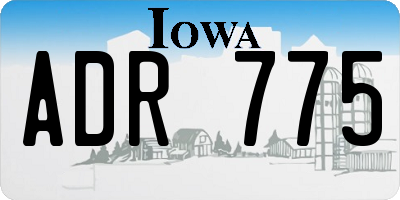 IA license plate ADR775