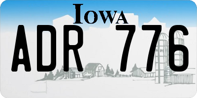 IA license plate ADR776