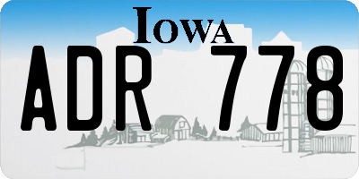 IA license plate ADR778