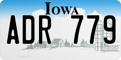 IA license plate ADR779