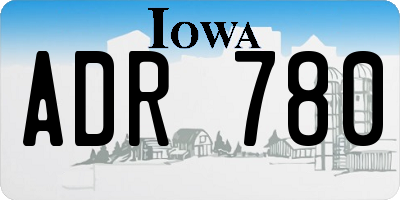 IA license plate ADR780