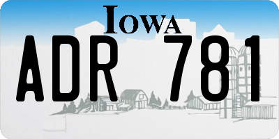 IA license plate ADR781