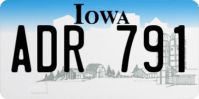 IA license plate ADR791