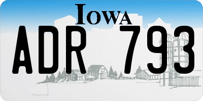 IA license plate ADR793