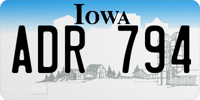 IA license plate ADR794