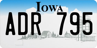 IA license plate ADR795