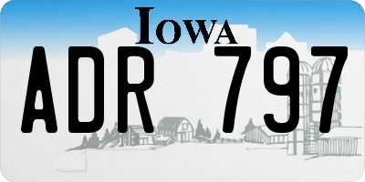 IA license plate ADR797