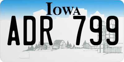 IA license plate ADR799