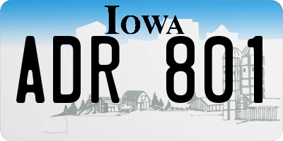 IA license plate ADR801